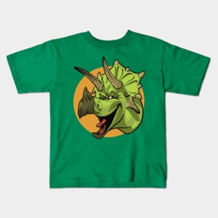 Crazy cute triceratops Kids T-Shirt